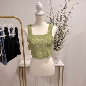 NWT Crop Crochet Tank